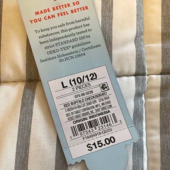 Cat & Jack PJ set buffalo plaid size 10-12 - Picture 6 of 8